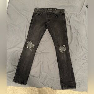 Men's Distressed Black Jeans